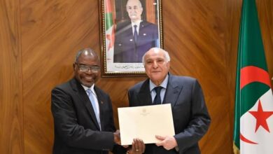 Attaf receives the credentials of the Namibia ambassador to Algeria