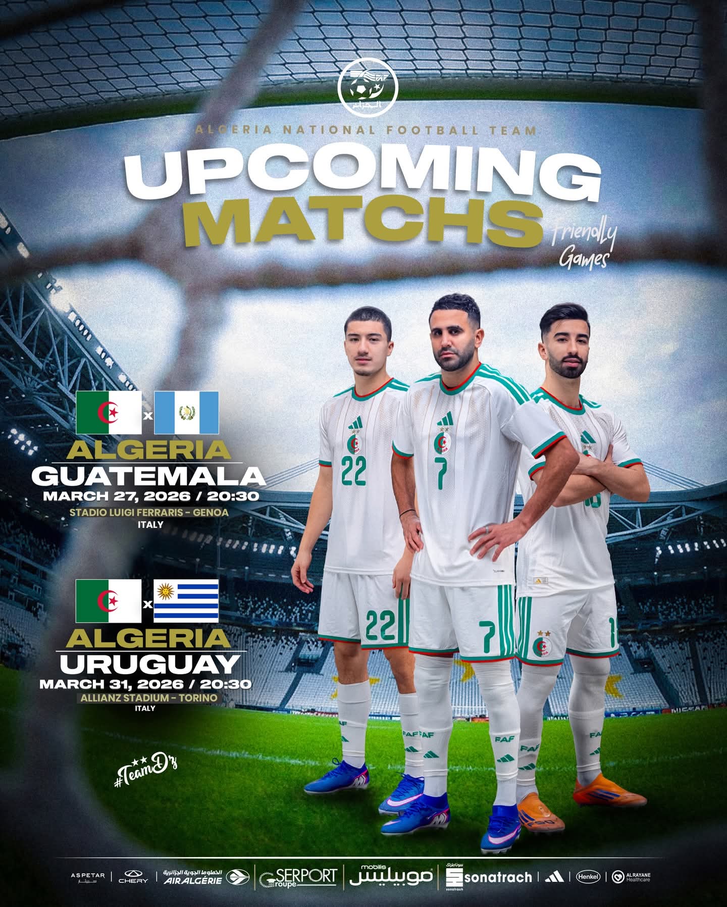 La FAF délimite les États du Guatemala et de l'Uruguay en mars